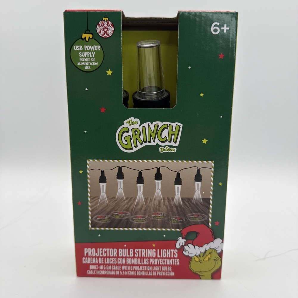The Grinch Projector‎ Bulb String Lights By Ruz Christmas Decorations